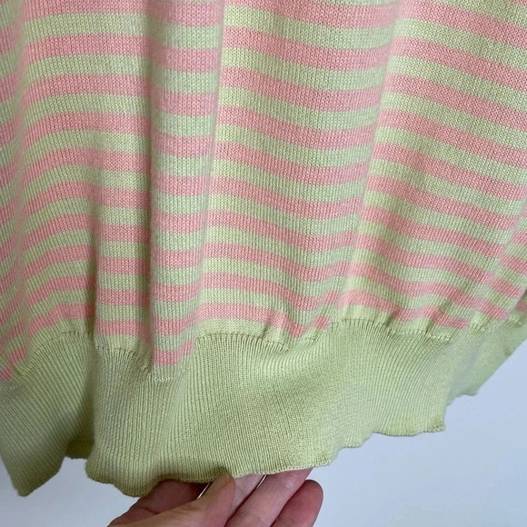 Paul Stuart Cotton Striped Crewneck Sweater luxury preppy layers ultra soft - Picture 4 of 9